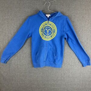 True Religion Hoodie Youth Medium Blue Full Zip Sweatshirt Established 2002 Logo